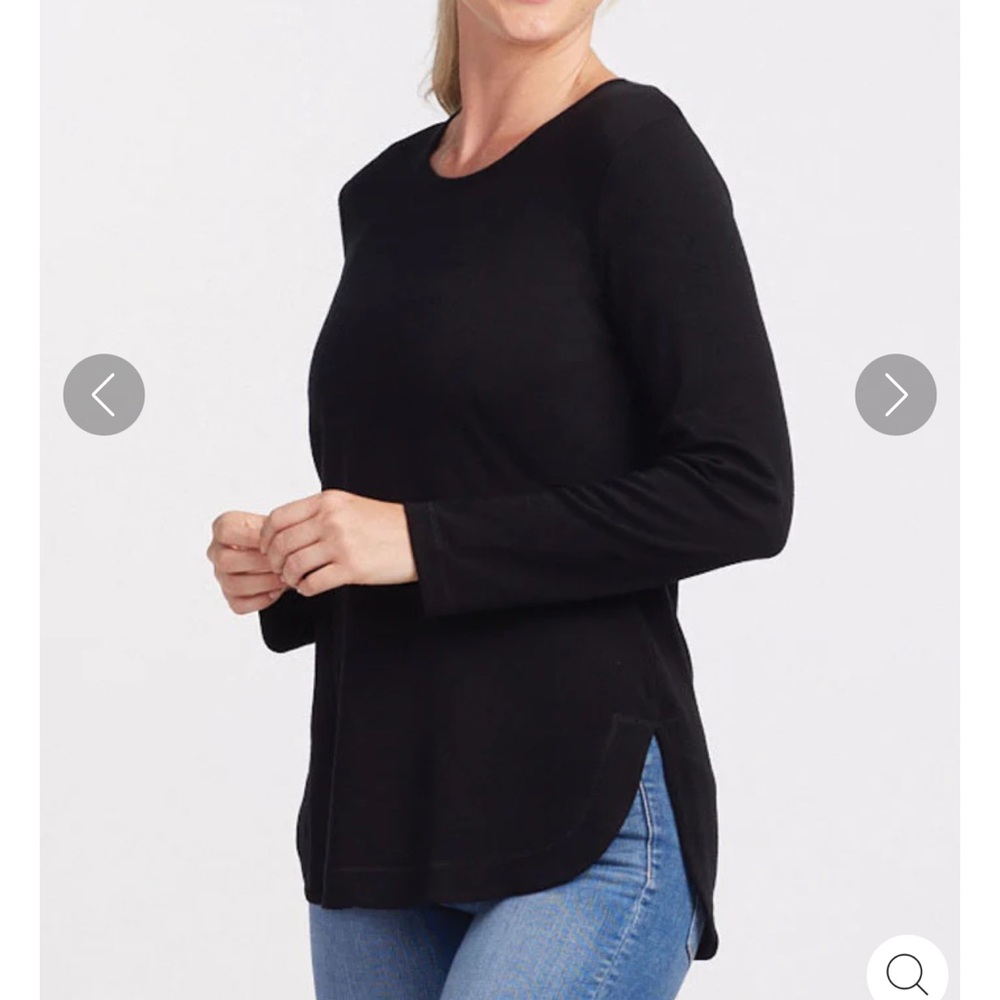 Women's Black Long Sleeve Jersey Top